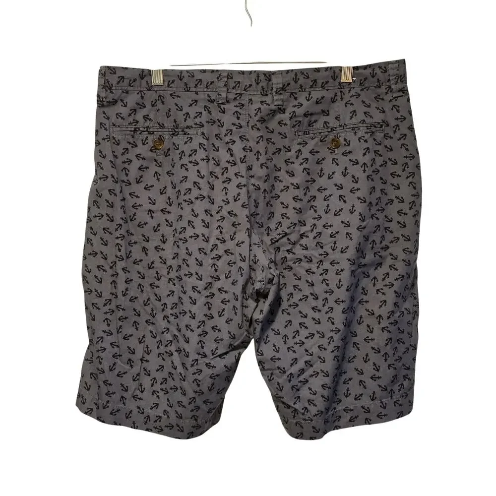 J. Crew Blue chino shorts with anchor pattern 36